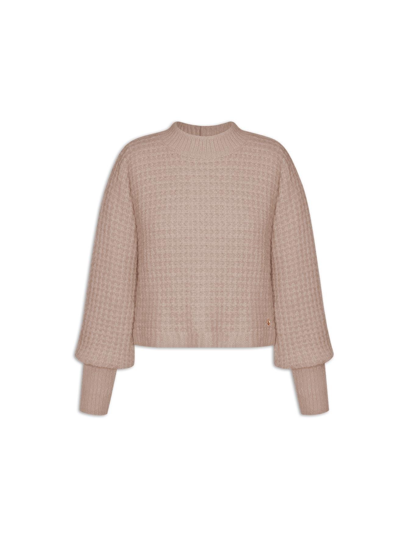 BLUSA DE GOLA REDONDA COM MANGAS BUFANTES ABENÇÃO 11731 - BIAMAR